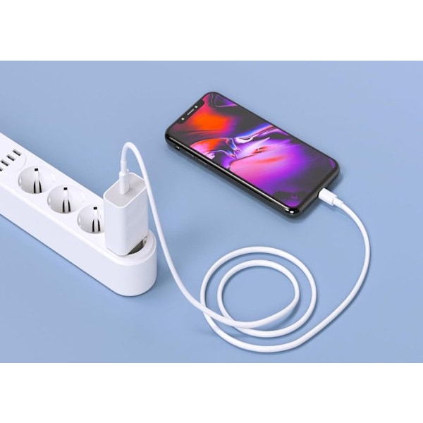 PH26 20W hurtigoplader + USB-C kabel Kompatibel til Oukitel WP35 (opladerpakke + 1M kabel)