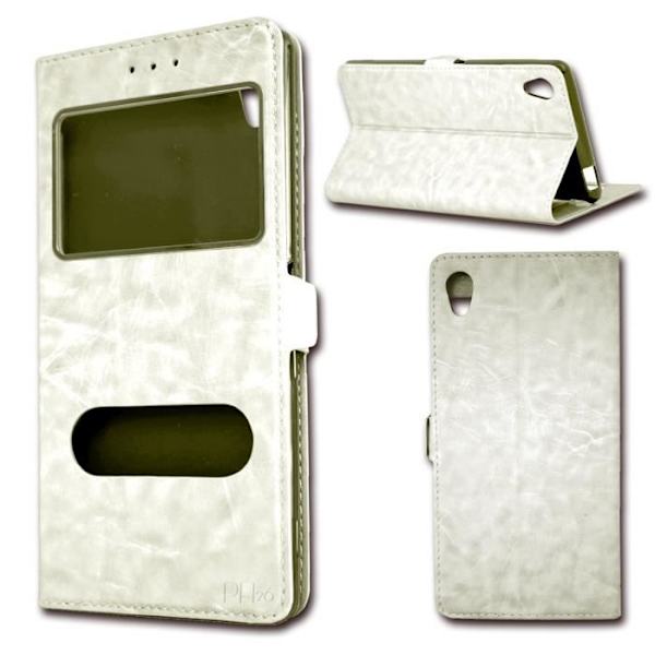 Vit Folio Cover Case för HTC 630 By Ph26®