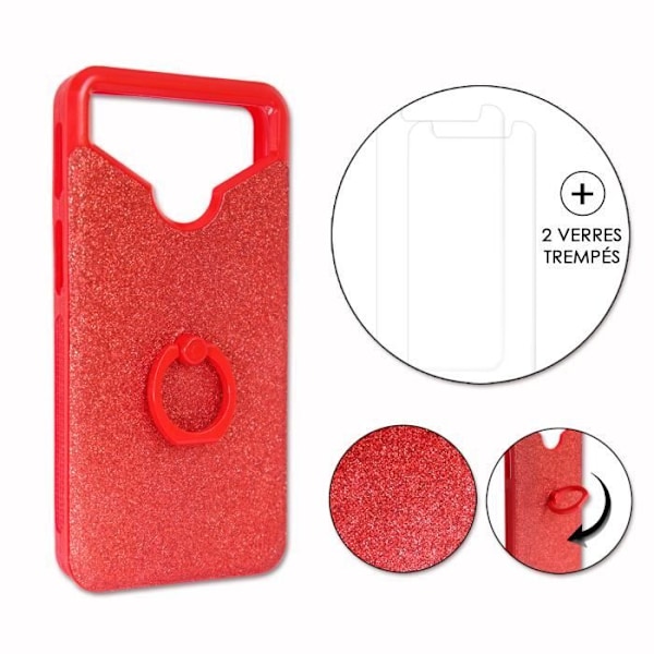 Acer Jade Primo PACK Rött strass bakstycke med ring + 2 härdade glas MAXIMAL hårdhet