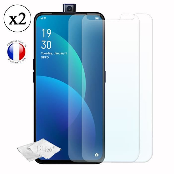 Coque Bumper - Oppo - F11 pro - Stötresistent - Ultra hållbar - Inkluderade härdat glas Blå