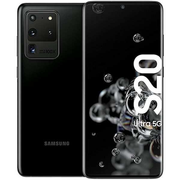 Coque för Samsung Galaxy S20 Ultra - SVART - Ekologiskt läder - Extra tunn - Semi-rigid - Magnetisk Svart