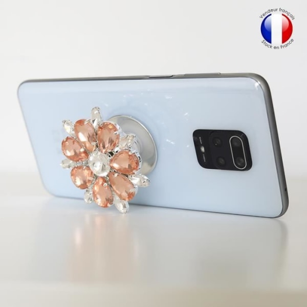 Foldbar Mobiltelefon Holder til Motorola Moto G 5G Plus Super Diamond Design - Pink & White Diamond Rosa