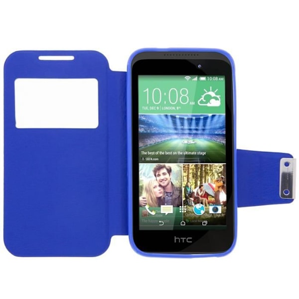 HTC Desire 320 Window Folio Cover Cover - Blå