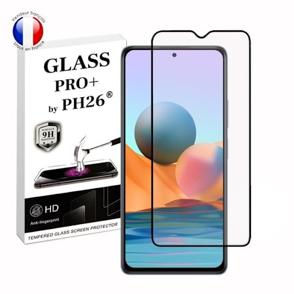 FULL skyddsfilm för Xiaomi Redmi Note 10 Pro i ultrabeständigt härdat glas (maximal hårdhet) Vit