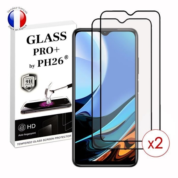 Pack 2 HELA skyddsfilmer för Xiaomi Redmi 9T i ultrabeständigt härdat glas (maximal hårdhet) Vit