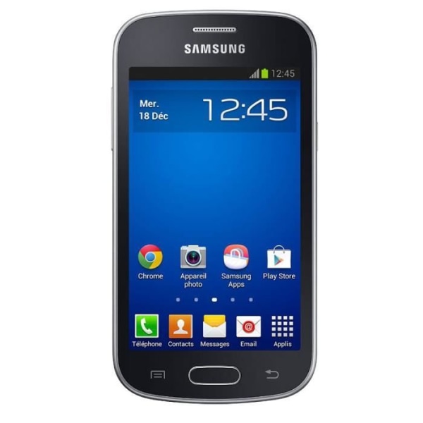 Samsung Galaxy TREND LITE S7390 Dedikerat svart folioskydd med läderliknande fönster med synliga sömmar från PH26®