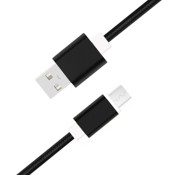 Micro USB -kaapelipaketti Realme C11:lle Erittäin tehokas ja nopea laturi 2X (5 V - 2,1 A) - MUSTA Vit