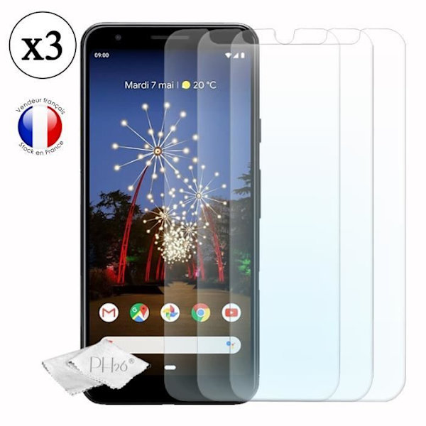 Skyddfilm - PH26® - Google Pixel 3a - Härdat glas - Ultra tunt - Repbeständig