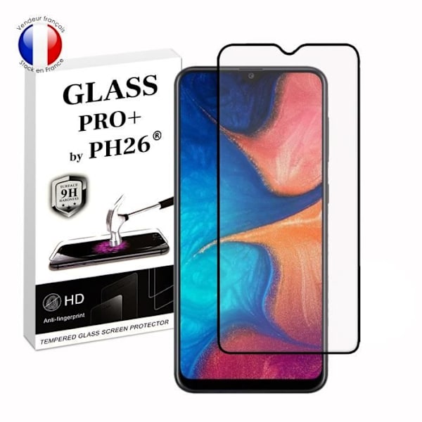 FULL skyddsfilm för Samsung Galaxy A20 i ultrabeständigt härdat glas (maximal hårdhet) Vit