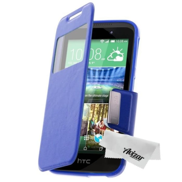 HTC Desire 320 Window Folio Cover Cover - Blå