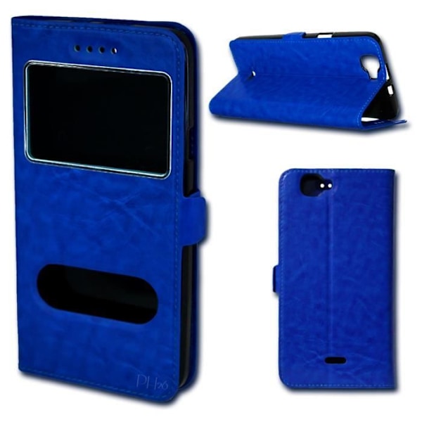 Etui Housse Coque Folio - PH26® - ALCATEL IDOL 3-4.7 - Simili läder - Mjuk - Magnetisk Blå