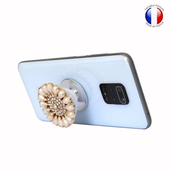 Foldbar mobiltelefonholder til OnePlus Nord N10 5G Super Diamond Design, Universal Telefongreb - Pearl Beige