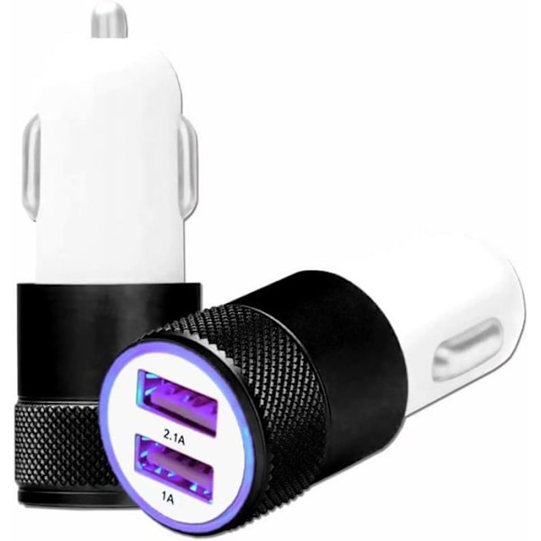 Cigarettænder USB Oplader til Infinix Hot 50 Pro+ - Dual Ports Ultra Hurtig USB X2 Biloplader 12/24V - Pink