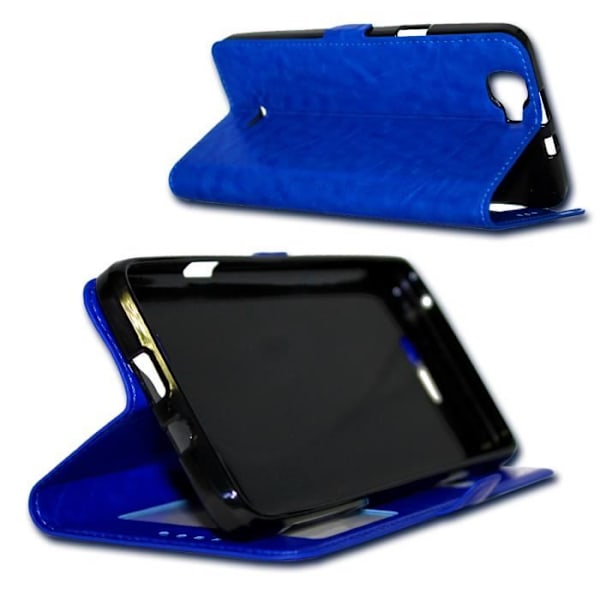 Etui Housse Coque Folio - PH26® - ALCATEL IDOL 3-4.7 - Simili läder - Mjuk - Magnetisk Blå