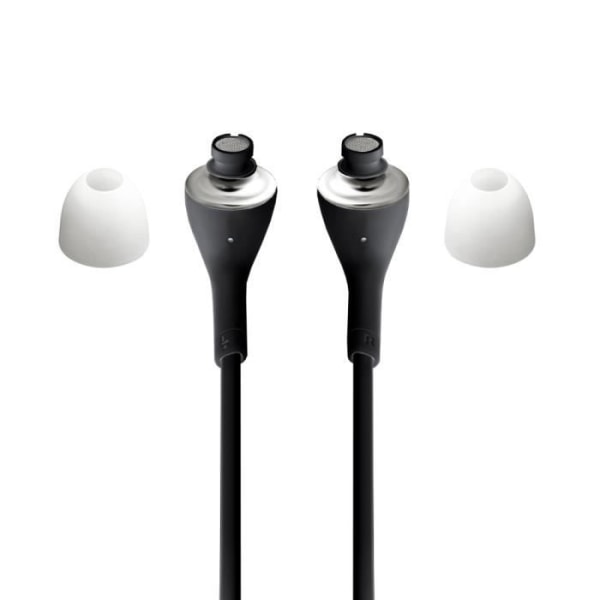 Hörlurar för Realme C55 Högkvalitativt ljud i ultrabekväm silikonvolymkontroll och mikrofon - SVART