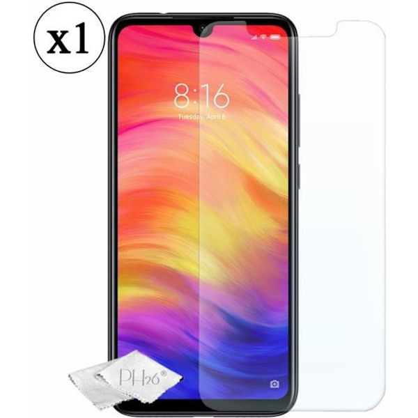 Skyddsfilm - PH26® - Xiaomi Redmi Note 7 - Härdat glas - Ultra resistent - Hög transparens