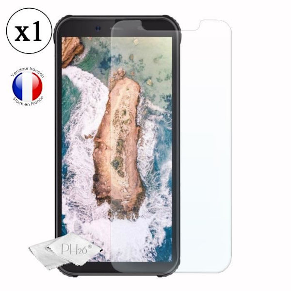 Super Pack Shockproof Blue Bumper Case för Blackview Bv5500 pro med 1 MAXIMAL hårdhet skyddande härdat glas