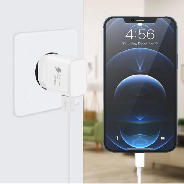 Laddare + kabelpaket för Vivo Y02A Snabbladdare Ultrakraftig och snabb NY GENERATION 3A med Micro-USB-KABEL Vit