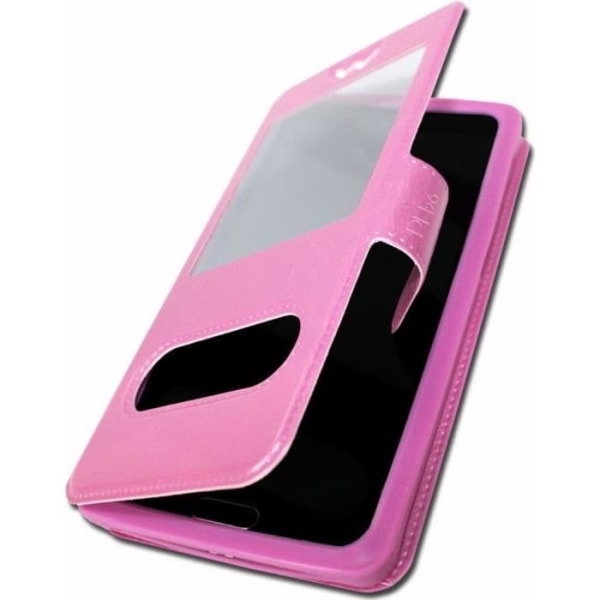 Rosa fodral för Xiaomi 11 Lite 5G NE Extra Slim X2 Kvalitets eko läderfönster magnetisk stängning och synliga sömmar