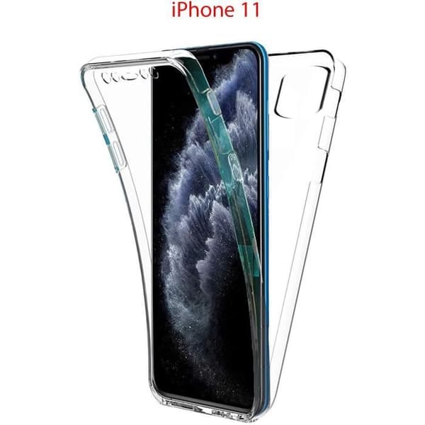 Coque 360 Grader - LittleMonkey - iPhone 11 - Helskydd - Stötskydd - Transparent Transparent