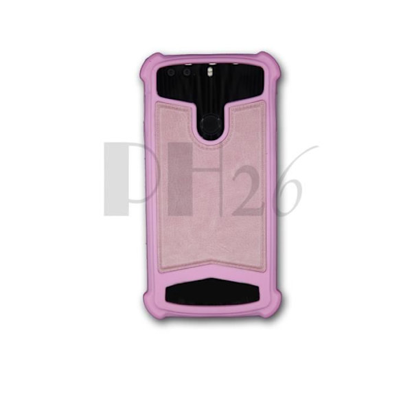 Doogee BL5000 Bagside i kunstlæder rosa med silikonegelkant, stødabsorberende by PH26®