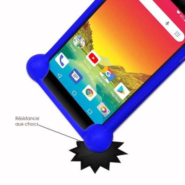 Coque bumper - Logicom - Le Hola - Antichock - Silikon - Ultra hållbar Blå