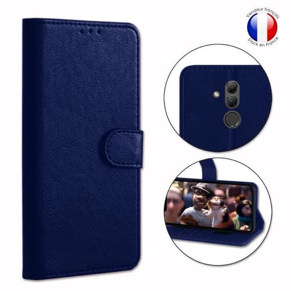 Plånboksfodral - Huawei - Mate 20 Lite - Läder - Magnetisk - Videostöd - Blå Blå