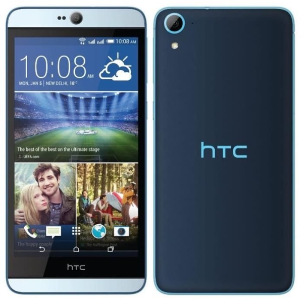 Housse Folio - PH26® - HTC Desire 628 - Syntetisk læder - Sort - Magnetisk Svart