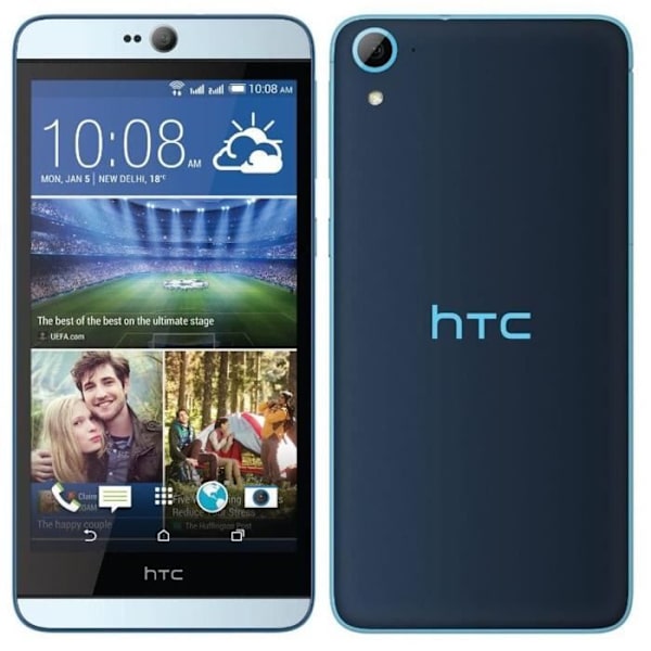 Housse Folio - PH26® - HTC Desire 628 - Syntetiskt läder - Svart - Magnetisk Svart