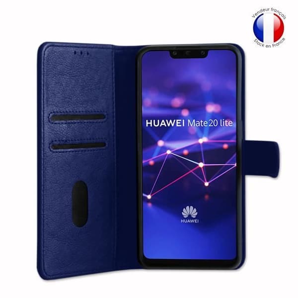 Plånboksfodral - Huawei - Mate 20 Lite - Läder - Magnetisk - Videostöd - Blå Blå