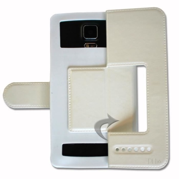 Blackview Max1 Extra Slim White Folio Case X 2 Fönster i ekologiskt kvalitetsläder med magnetisk stängning och sömmar