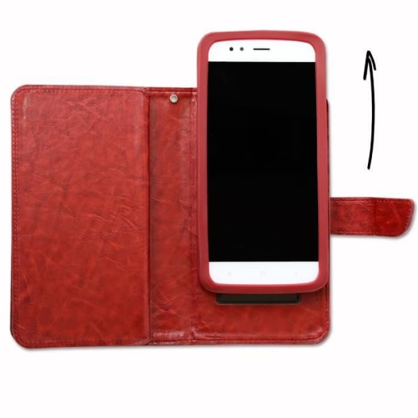 PH26® Folio fodral för Huawei Maimang 4 plånboksformat i brunt eko-läder med dubbel invändig flikkorthållare,