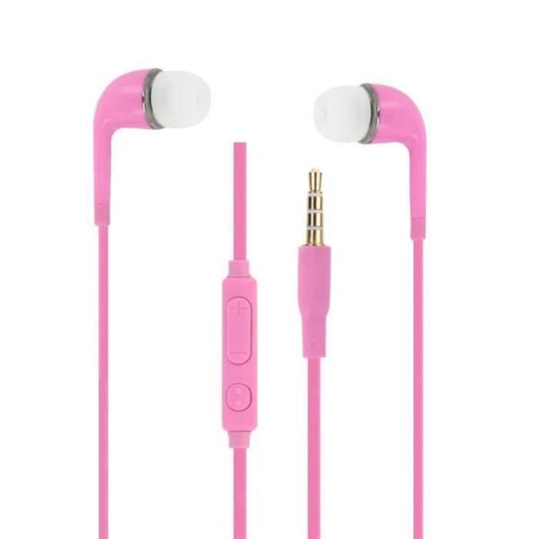 Rosa högkvalitativa in-ear-hörlurar i ultrakomfort silikonvolymkontroll och mikrofon för Oukitel C19