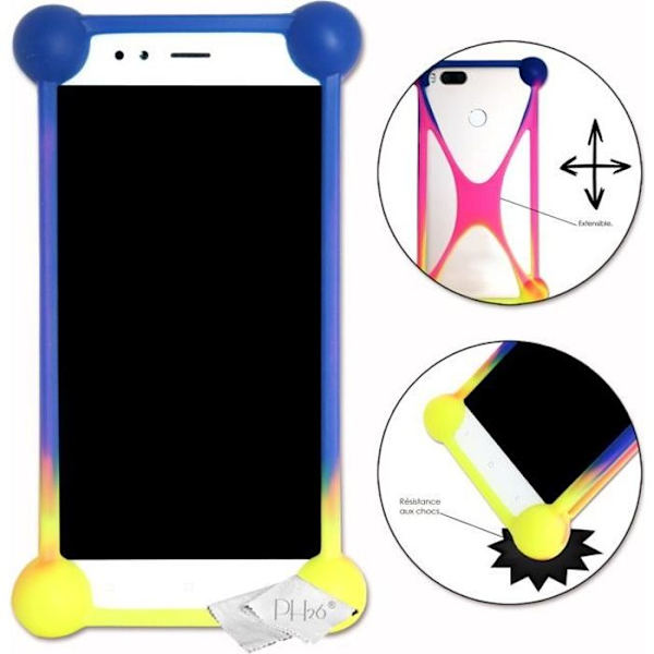 Coque bumper - PH26® - A9 Plus HD - Flerfärgad - Stöttålig - Mjuk silikon Flerfärgad