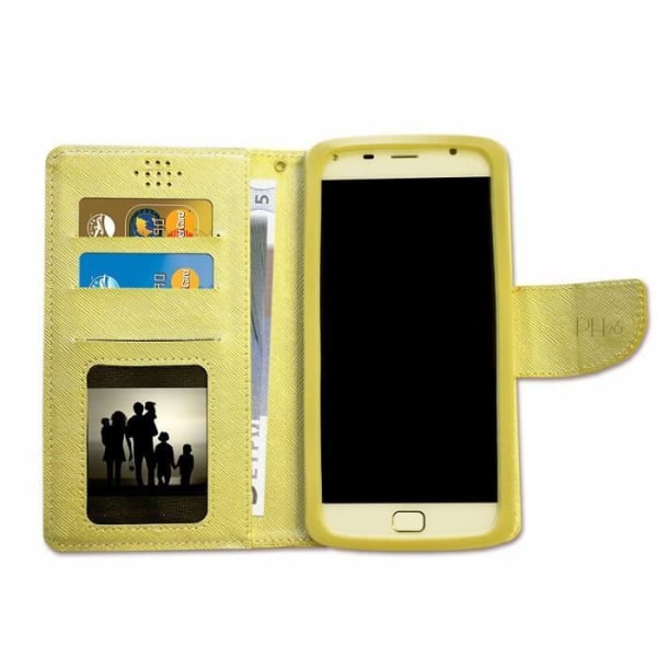 Etui Housse - Alcatel - 1 (2019) - Guld - Simil läder - Mjuk Guld Guld