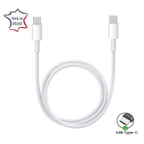 USB Typ C till Typ C-kabel - 1 meter för Xiaomi Mi Max 3 Snabbladdning - Snabbladdnings-synkroniseringskabel Vit