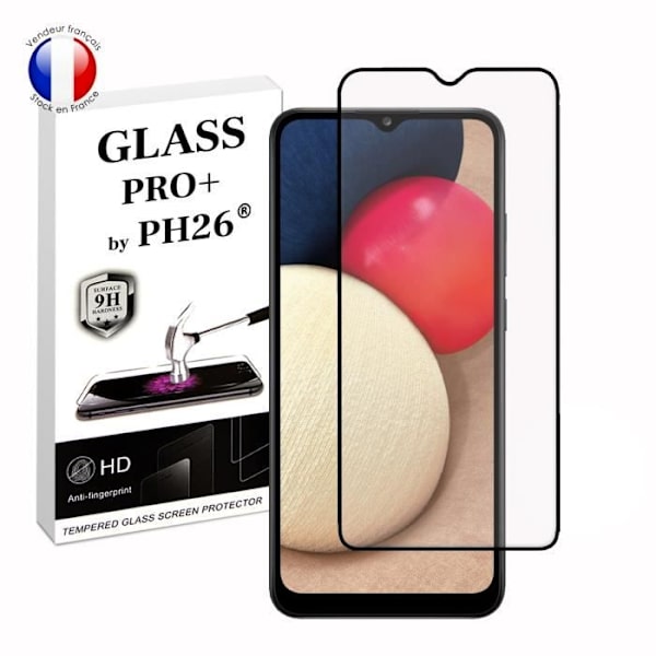 FULL skyddsfilm för Samsung Galaxy A02s i ultrabeständigt härdat glas (maximal hårdhet) Vit