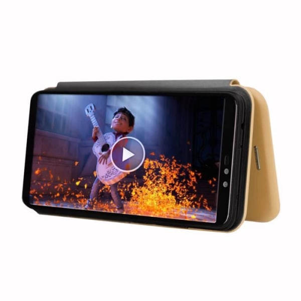 PH26® Super Pack Folio-korthållare i guldkornigt ekoläder för Logicom Le Hop med 2 härdade glas, hårdhet Guld guld