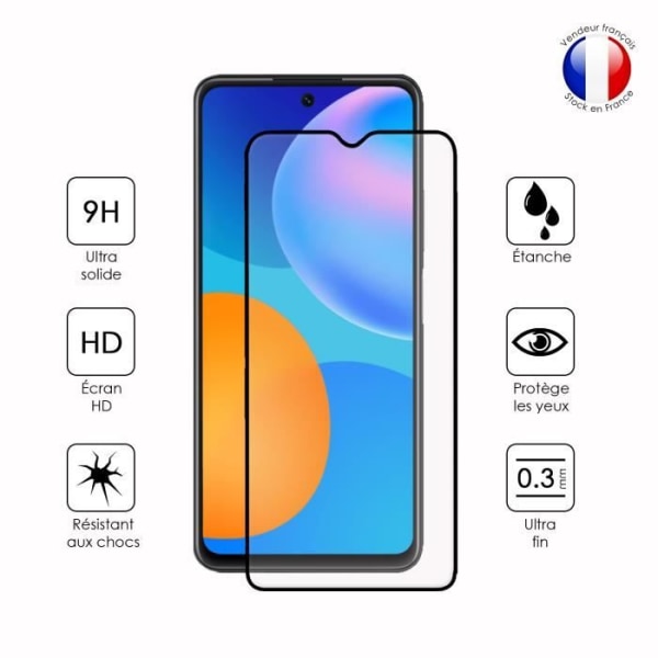 FULL skyddsfilm för Huawei Psmart 2021 i ultrabeständigt härdat glas (Maximal hårdhet) Vit