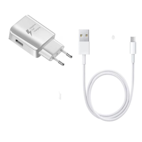 Pack Laddare + Kabel för Alcatel TRU Snabbladdare Ultrakraftig och snabb NY GENERATION 3A med Micro USB-KABEL