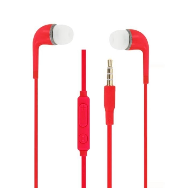 Röda högkvalitativa in-ear-hörlurar i ultrakomfort silikonvolymkontroll och mikrofon för Oppo Reno4