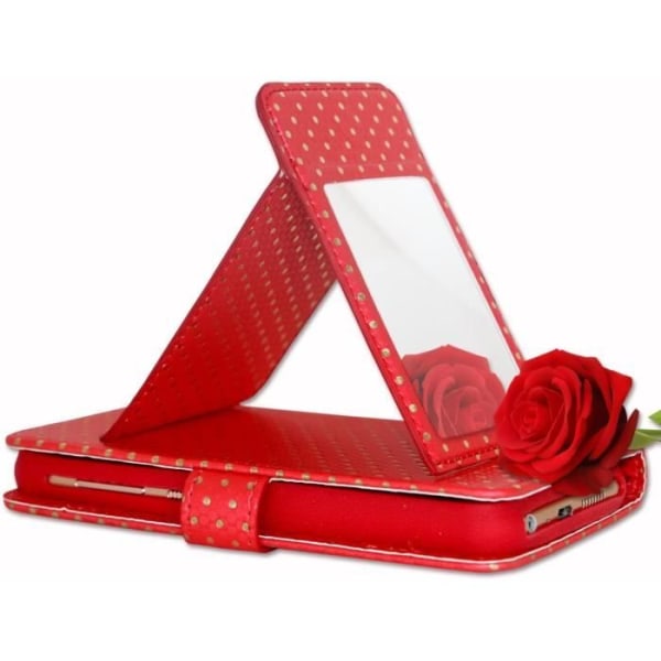 Smartphone etui - PH26 - Xiaomi Redmi Note 9 - Øko-læder - Rød - Kortlomme og spejl Röd