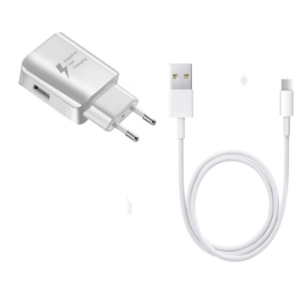 3A laturipaketti Cubot S 550 Prolle + mikro-USB-kaapeli - erittäin nopea ja tehokas 3A laturi + mikro-USB-kaapeli Vit
