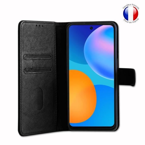 Plånboksfodral - Huawei - PSmart 2021 - Läder - Magnetiskt - Videostöd Svart