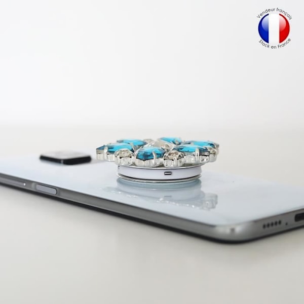 Vikbar mobiltelefonhållare för Realme X2 Super Diamond Design - Turkos & vit diamant Turkos