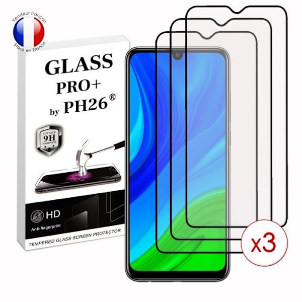 Pack 3 HELA skyddsfilmer för Huawei Psmart 2020 i ultrabeständigt härdat glas (Maximal hårdhet) Vit