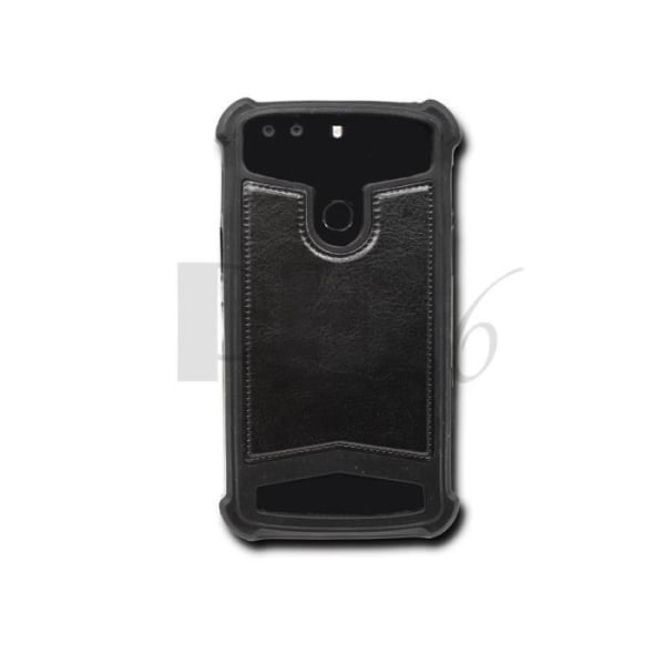 Doogee Homtom HT7 Pro Sort læder-stil bagcover med anti-shock gel silikone konturer fra PH26®