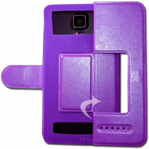 Lila fodral för Realme Q2 Extra Slim X2 Quality ekologiskt läderfönster magnetisk stängning och synliga sömmar Lila