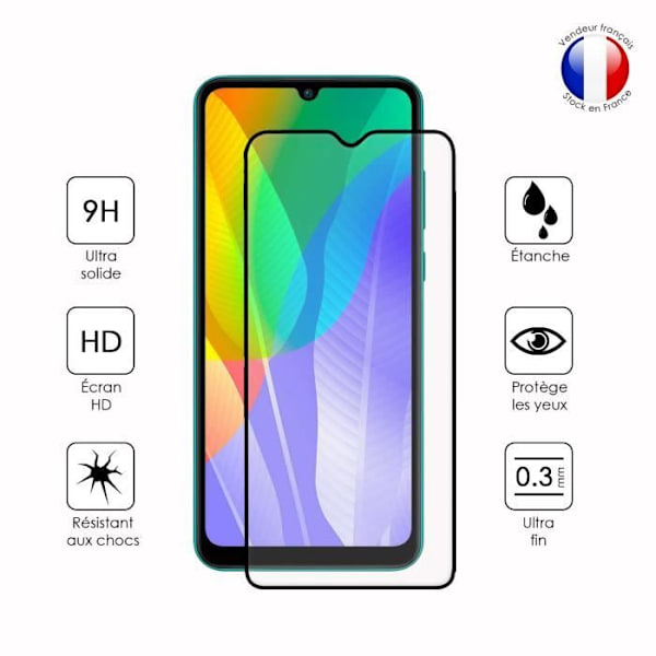 Pack 3 HELA skyddsfilmer för Huawei Y6P i ultrabeständigt härdat glas (maximal hårdhet) Vit