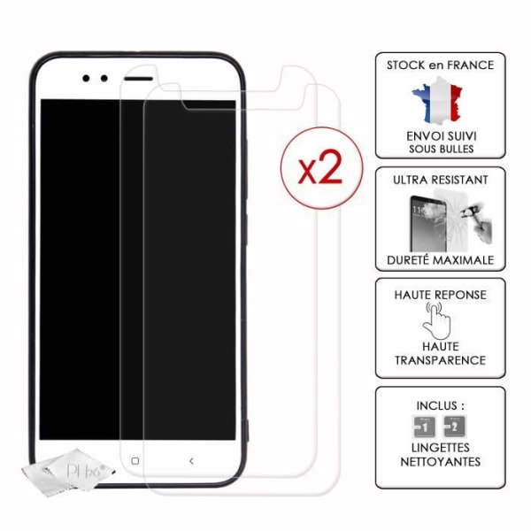 Pack 2 skärmskydd för Xiaomi Redmi 9A i ultrabeständigt härdat glas (maximal hårdhet)
